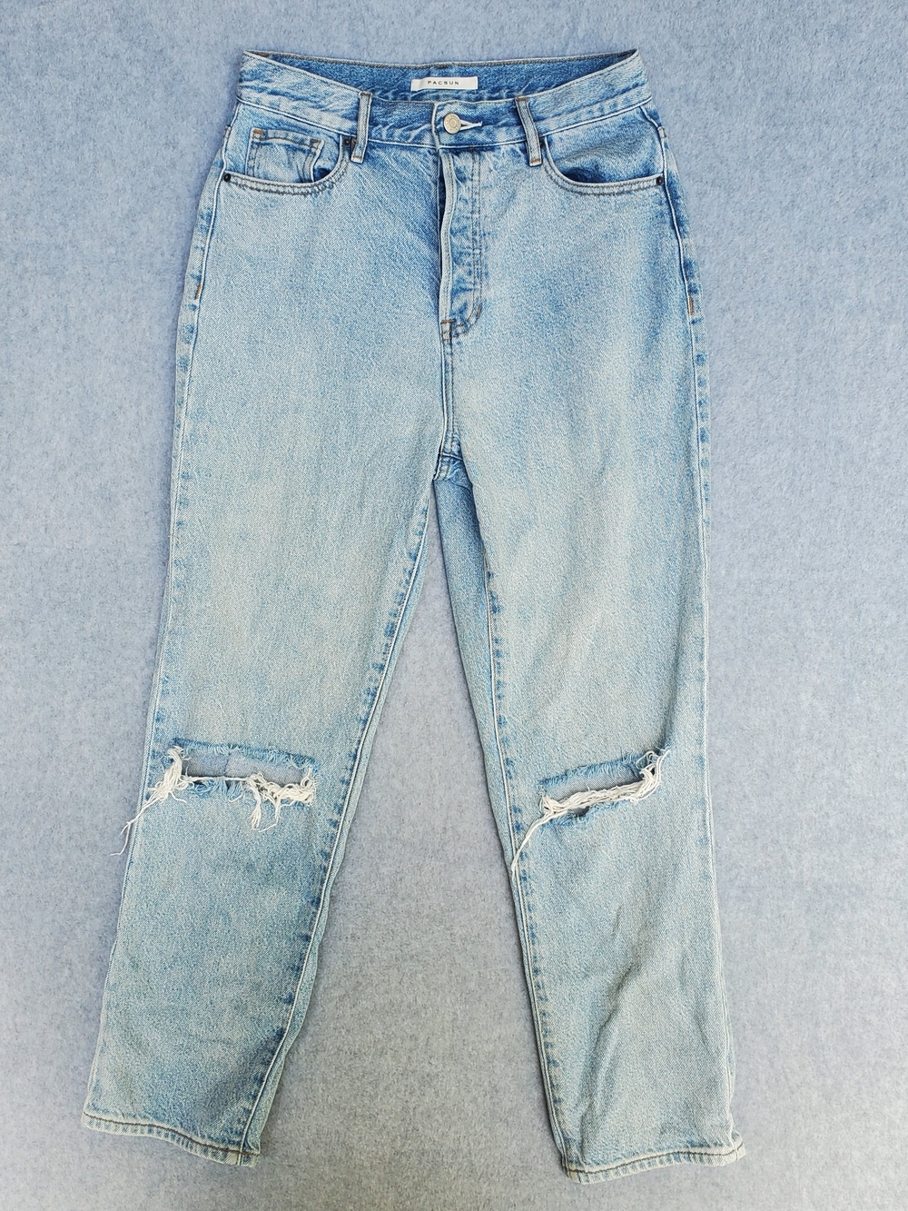 PacSun Light Blue Straight Leg Ripped Jeans